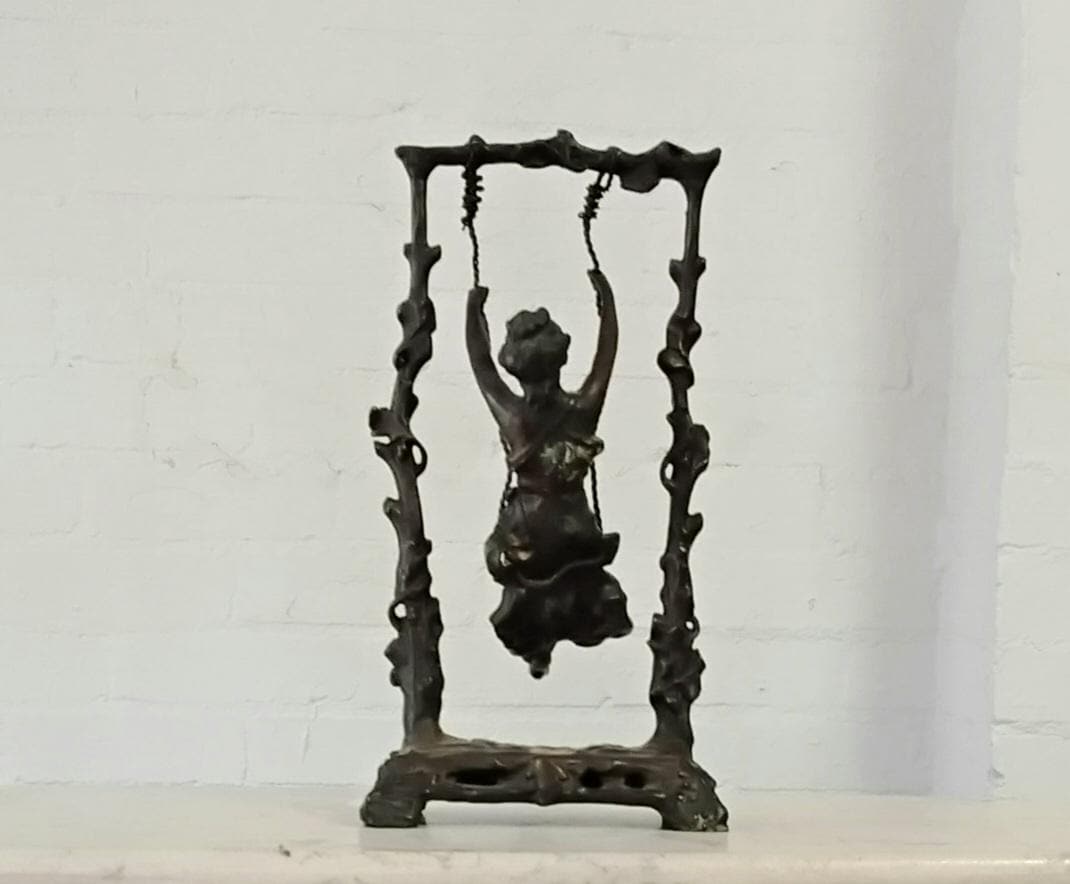 Auguste Moreau Bronze Sculpture (Girl on Swing)