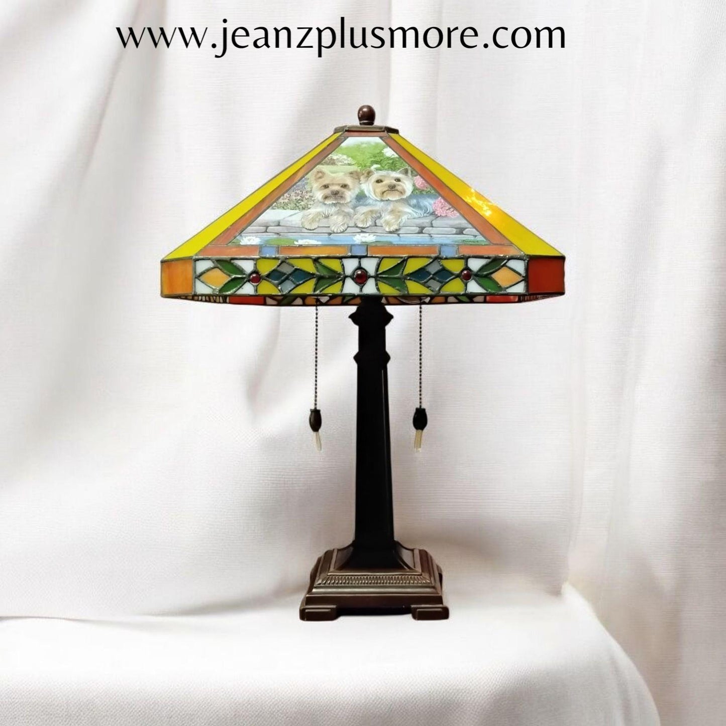 The Yorkie Stained Glass Lamp
