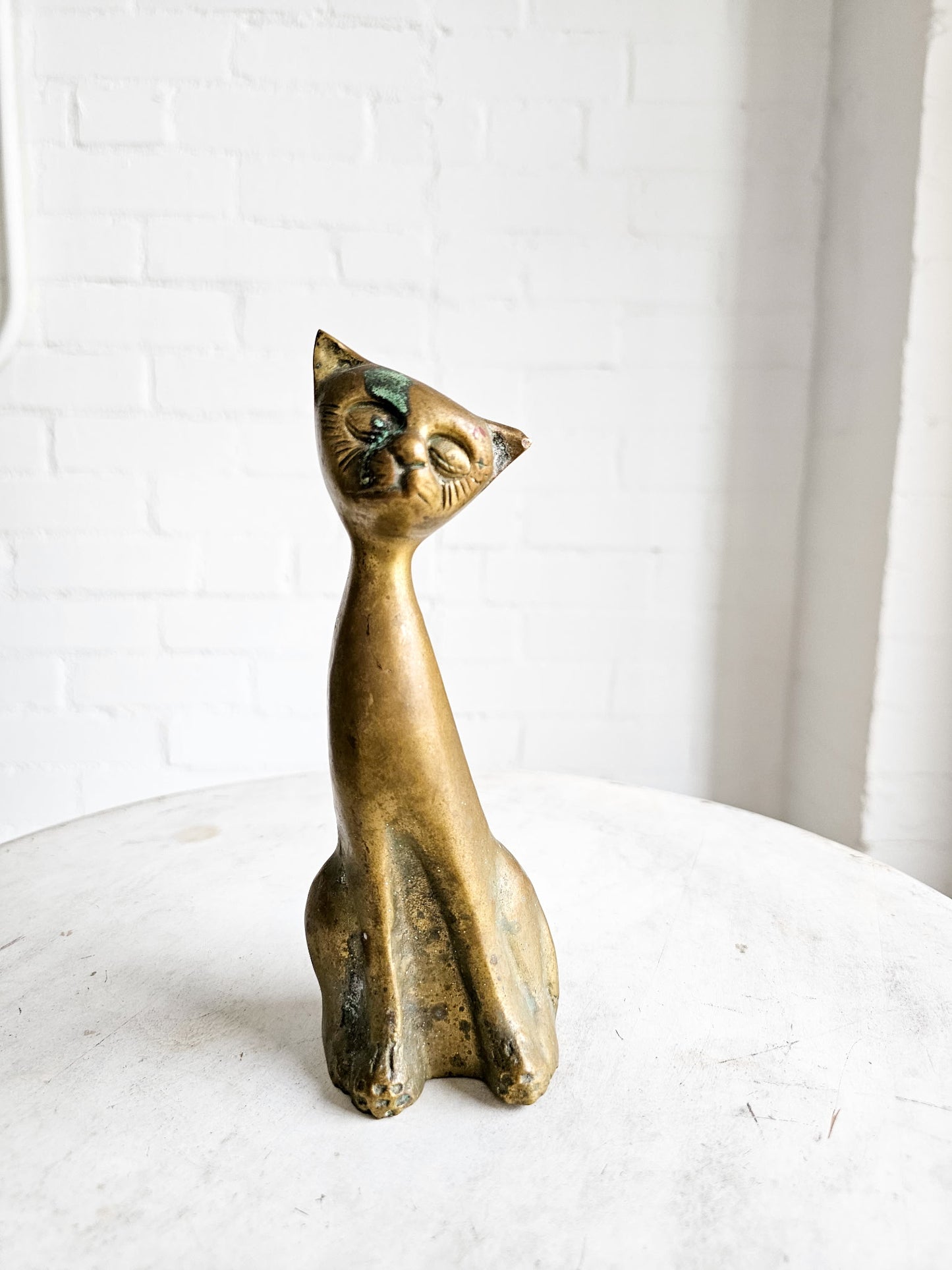 Mid century Solid Brass Vintage Cat 1950’s