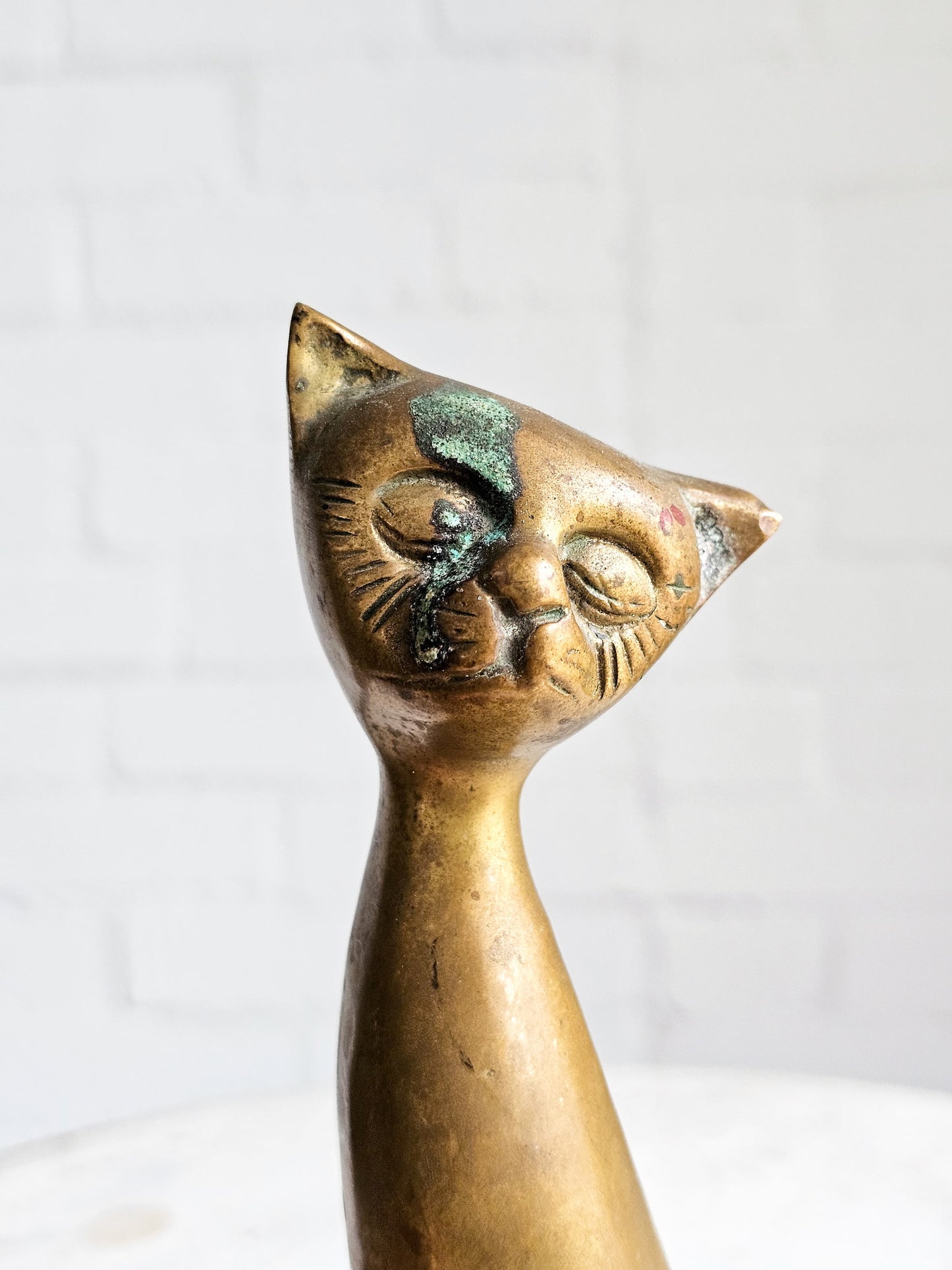 Mid century Solid Brass Vintage Cat 1950’s