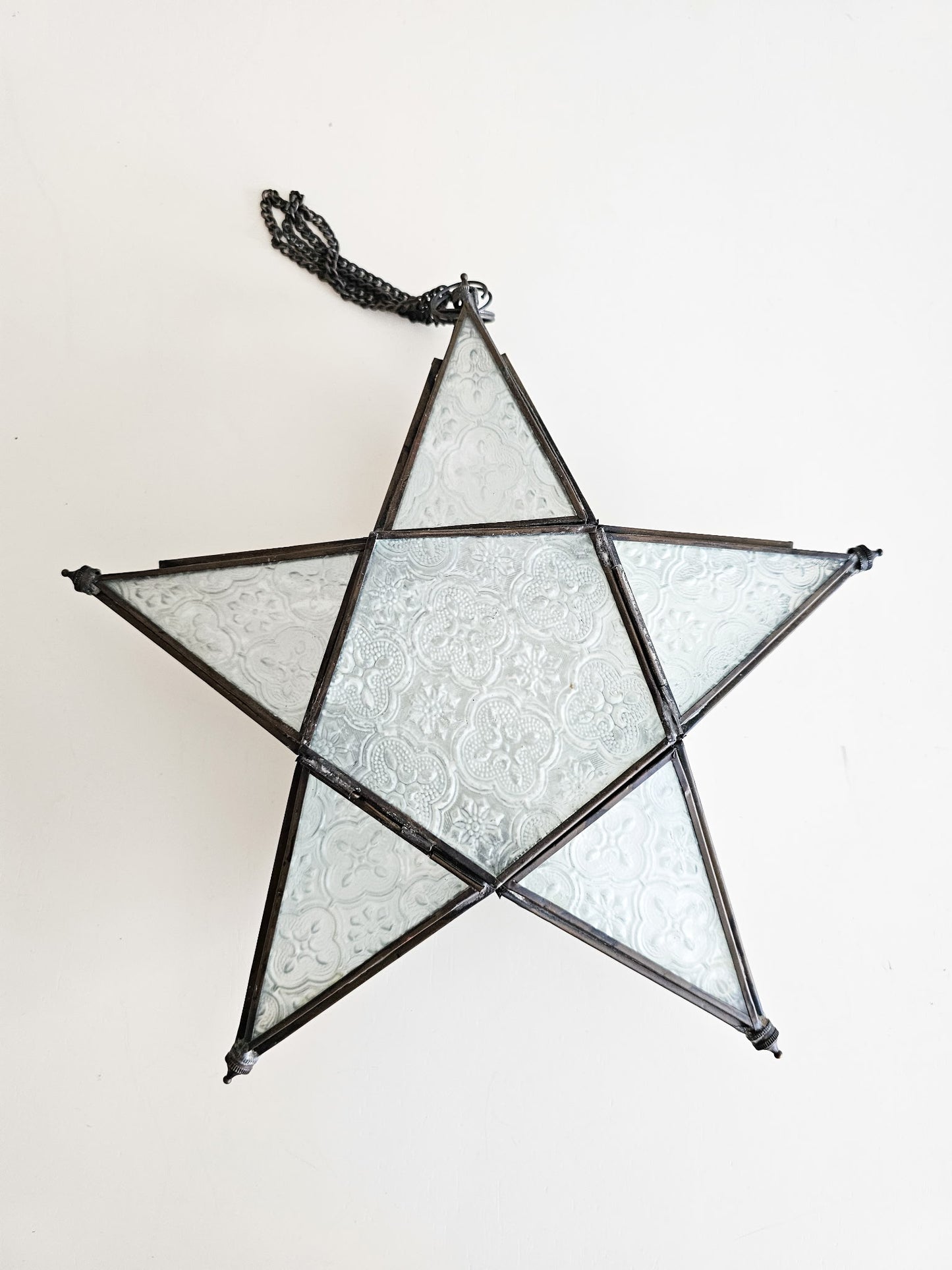 Vintage 1960’s Swedish Glass & Meatal Candle Holder