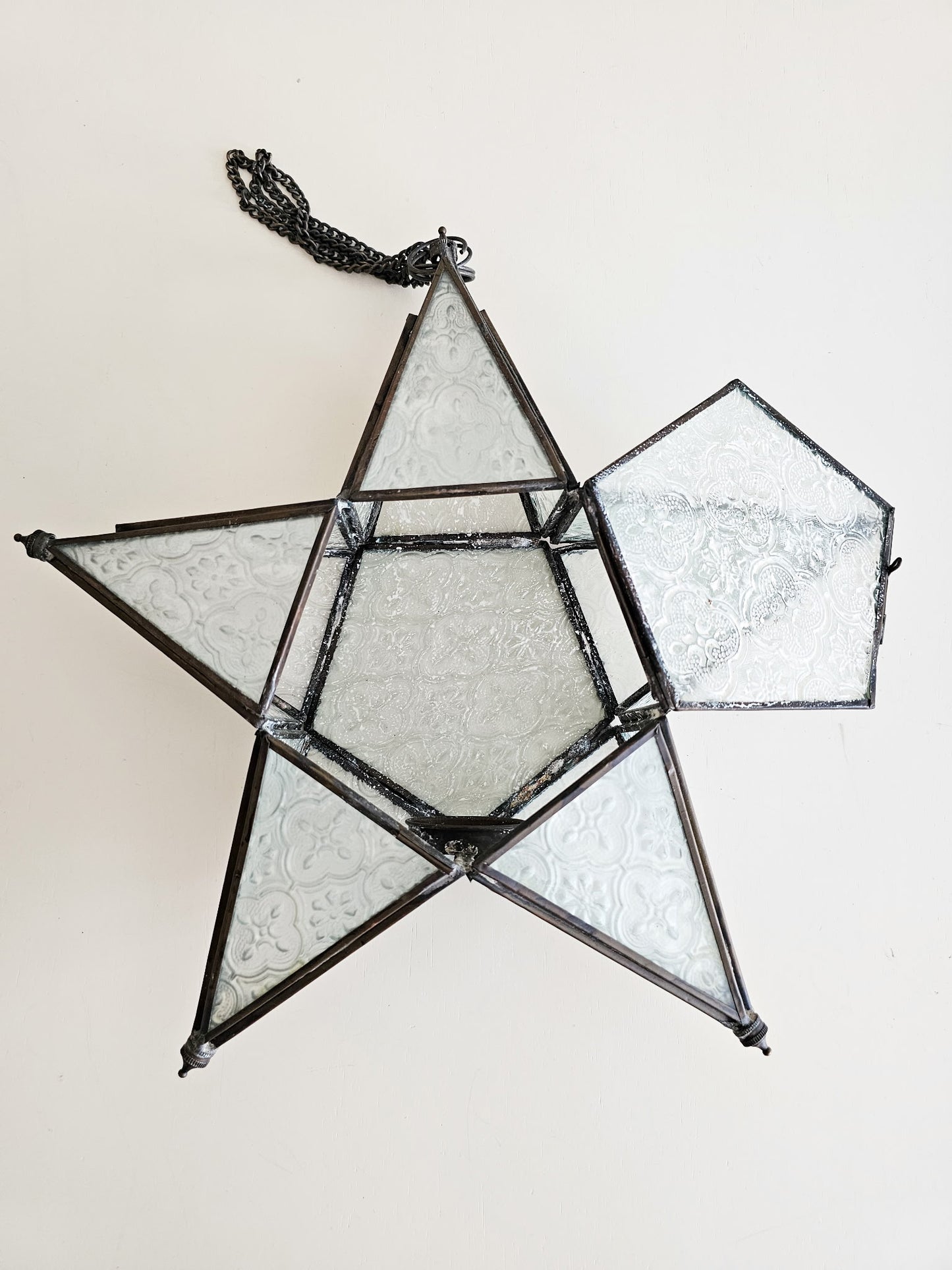 Vintage 1960’s Swedish Glass & Meatal Candle Holder