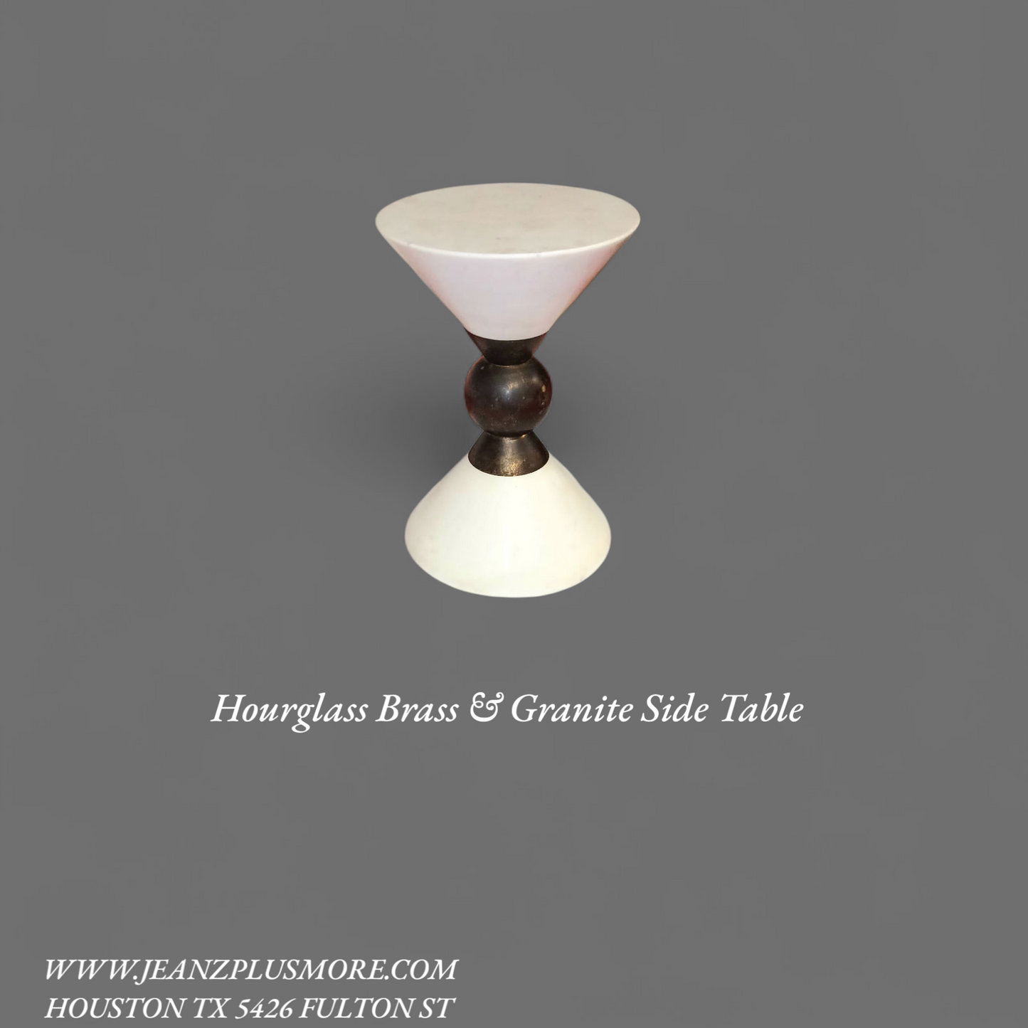 Hourglass Brass & Granite Side Table