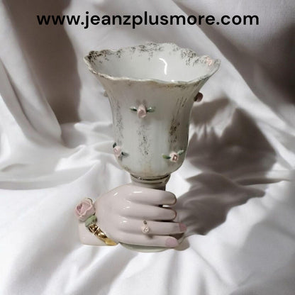 Vintage Napco Porcelain Hand holding a vase
