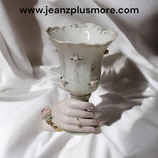 Vintage Napco Porcelain Hand holding a vase