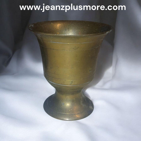 Vintage Oriental Brass Chalice Silent Butler 1900s