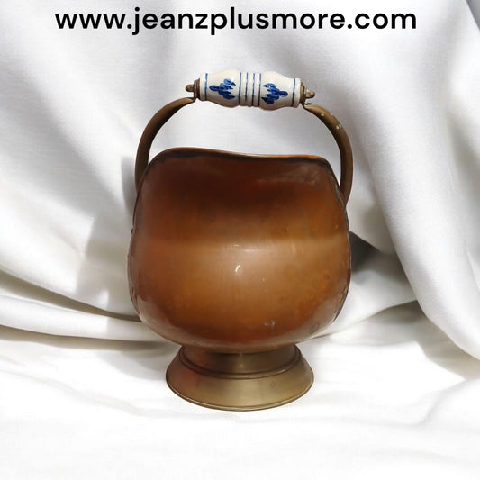 Vintage Copper and Brass Coal Scuttle