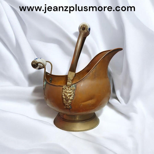 Vintage Copper and Brass Coal Scuttle