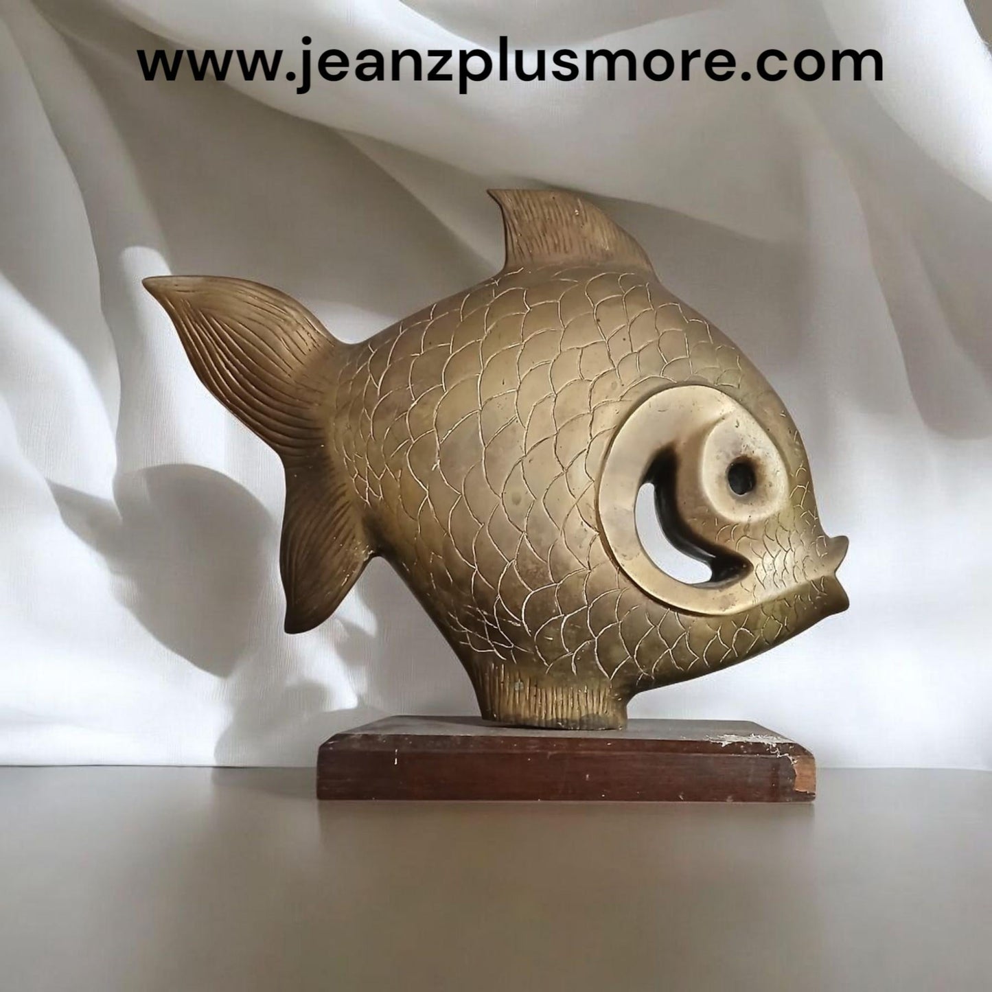 Vintage Brass Fish Sculpture 1980's