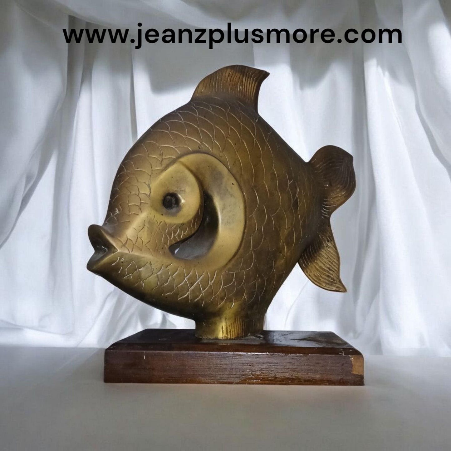 Vintage Brass Fish Sculpture 1980's