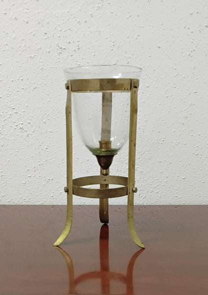 Brass Hurricane Candleholder