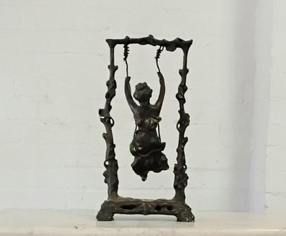 Auguste Moreau Bronze Sculpture (Girl on Swing)
