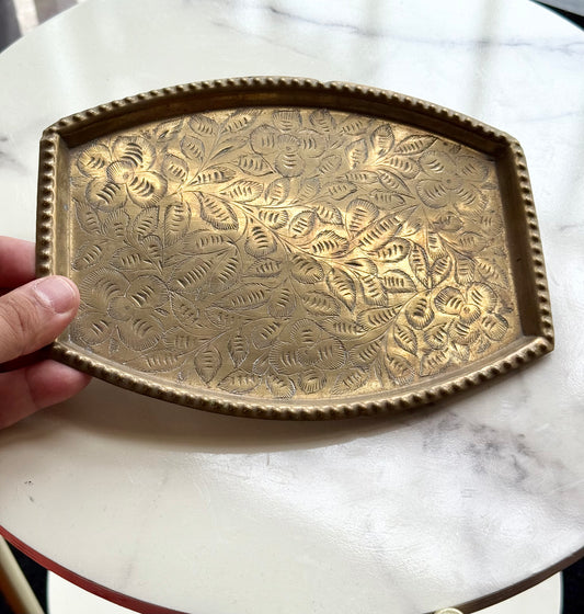 Vintage Indian Brass Serving Tray