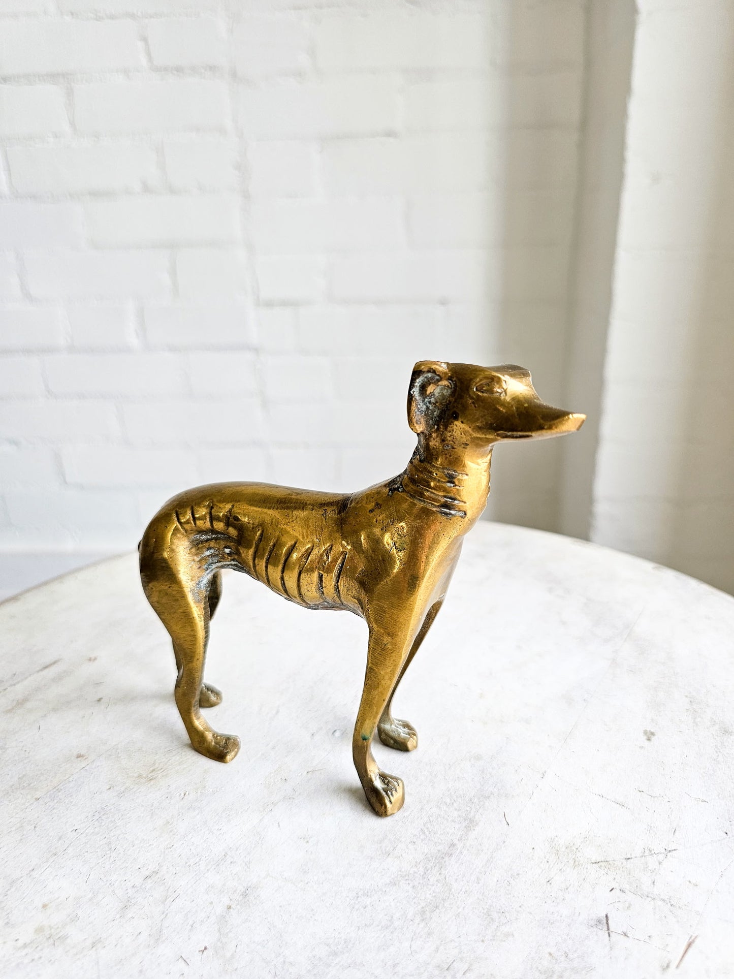 Vintage Brass Greyhound Figurine