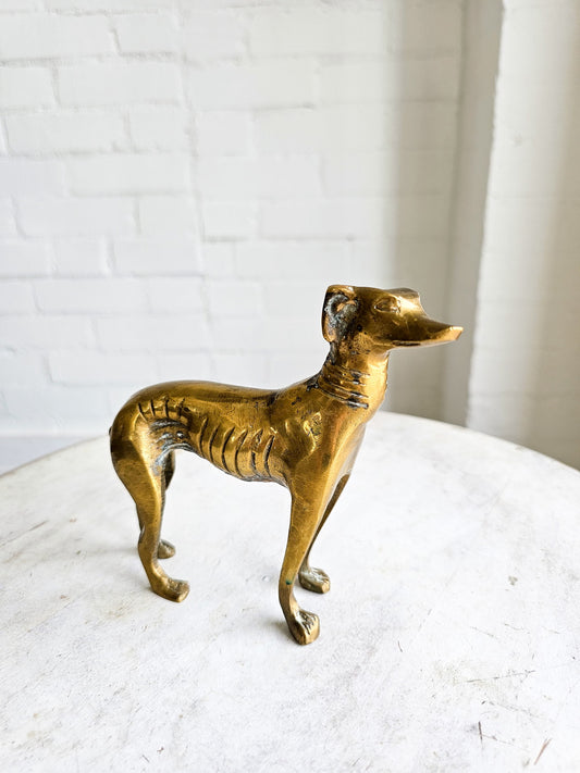 Vintage Brass Greyhound Figurine