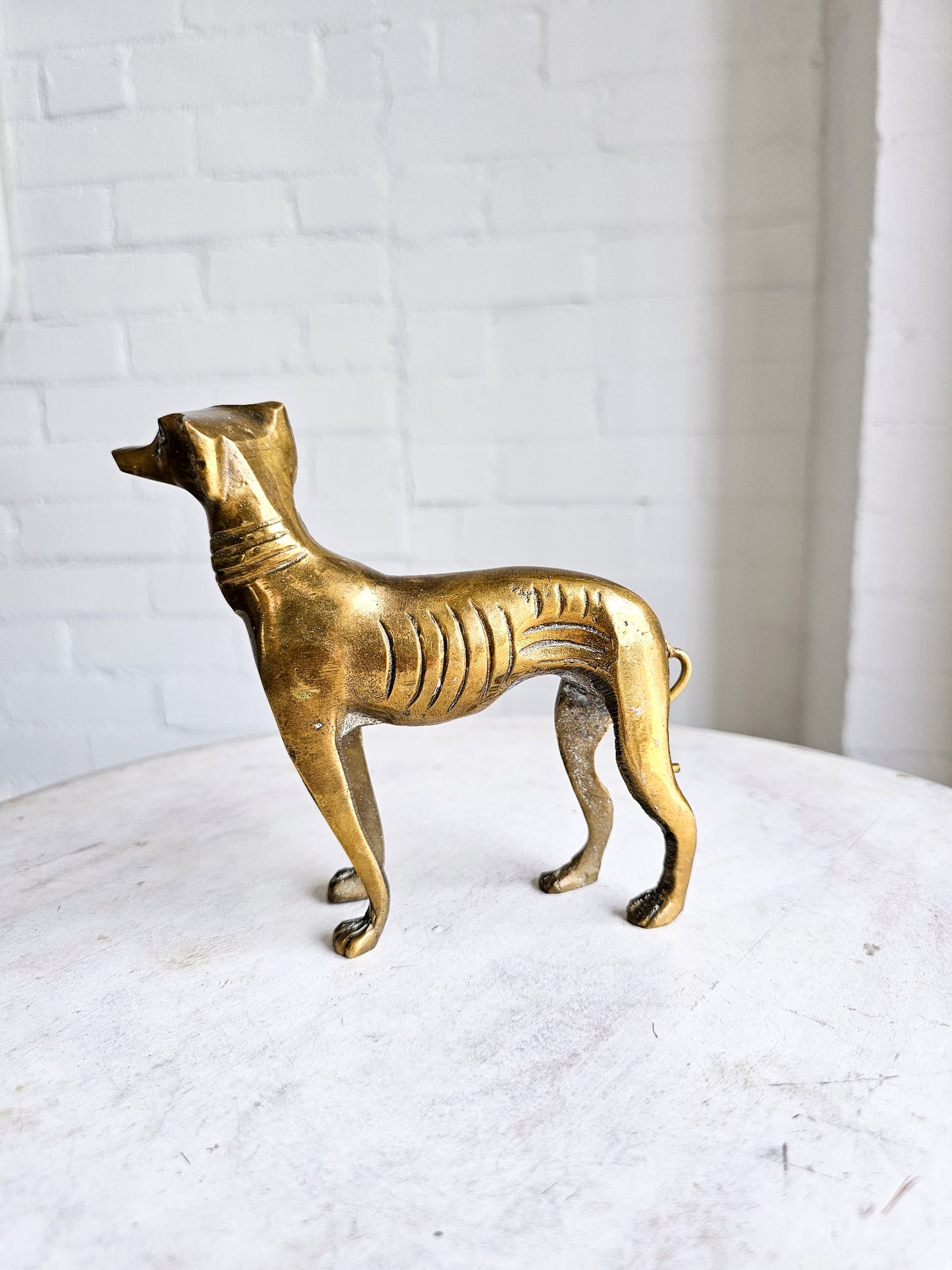 Vintage Brass Greyhound Figurine
