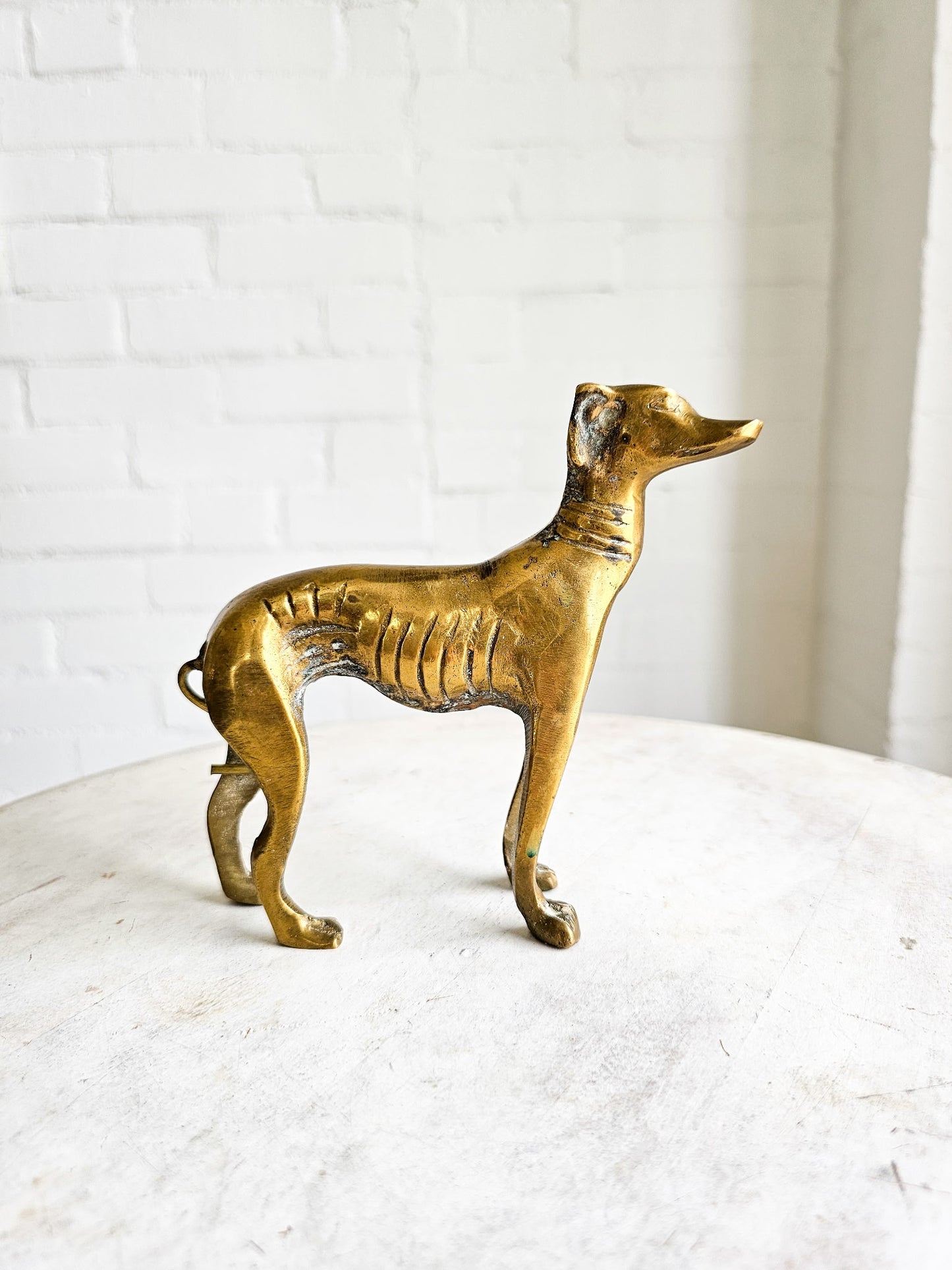 Vintage Brass Greyhound Figurine