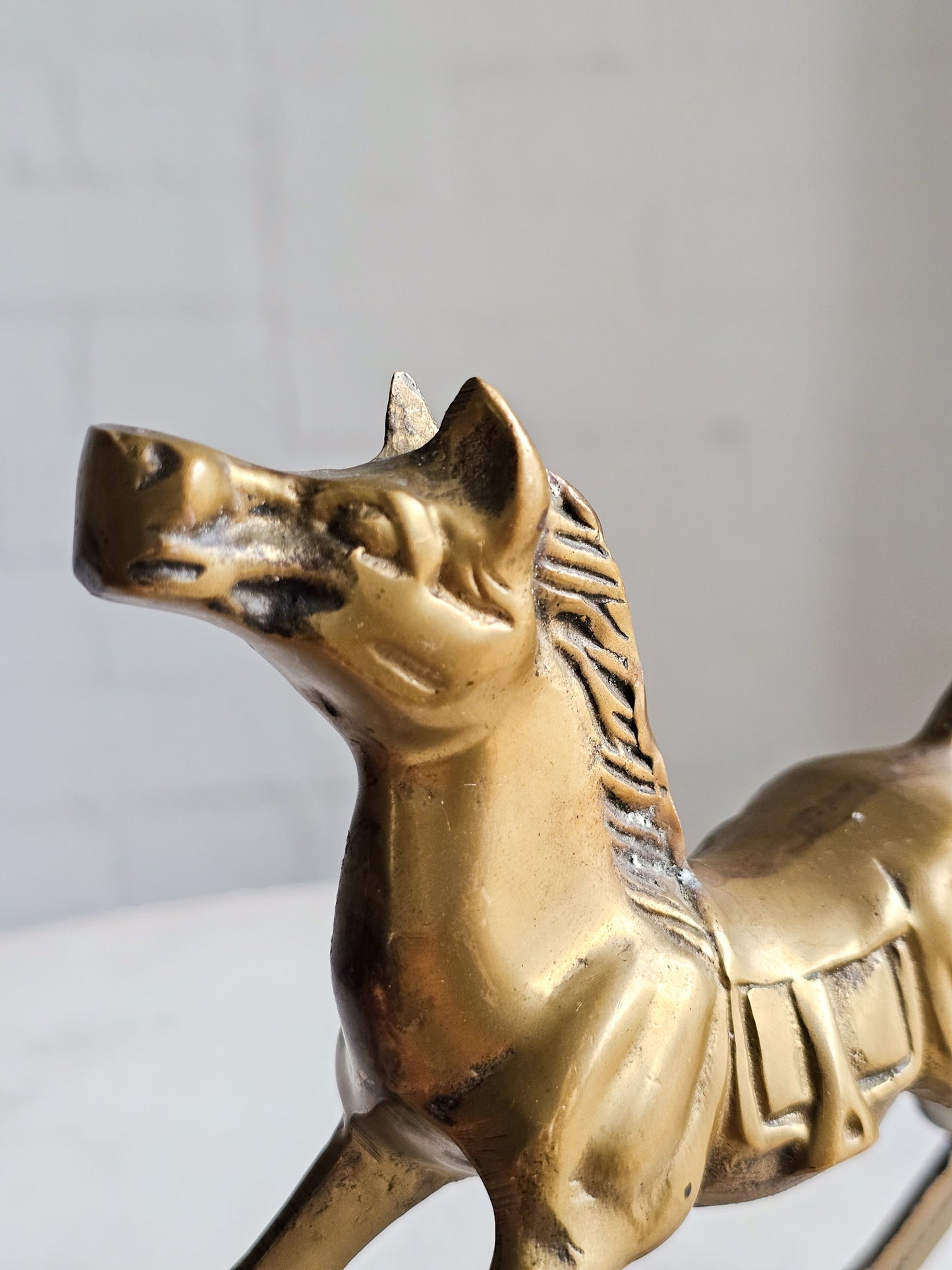 Vintage Retro Brass Rocking Horse