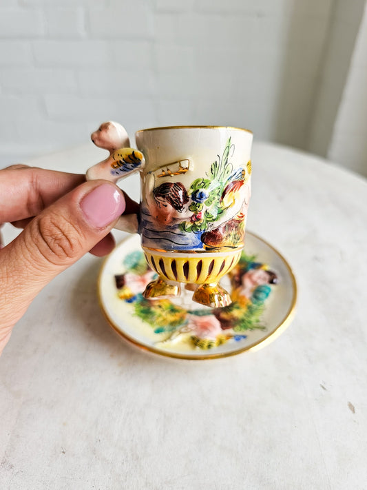 Vintage Capodimonte Demitasse Expresso Cup