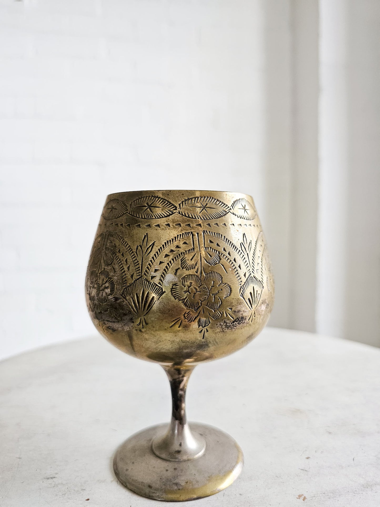 Vintage “EPNS” Etched Wine Goblet