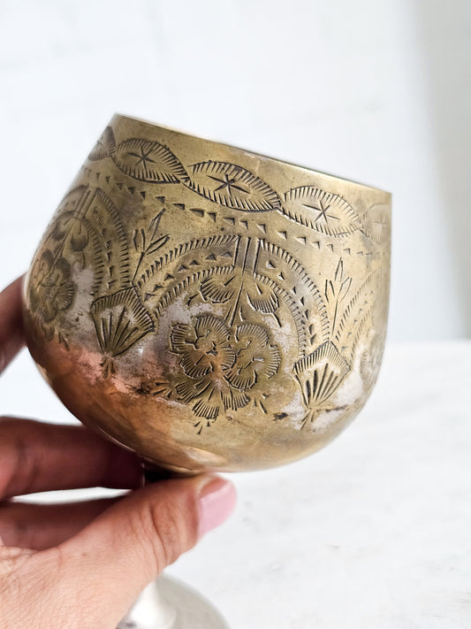 Vintage “EPNS” Etched Wine Goblet