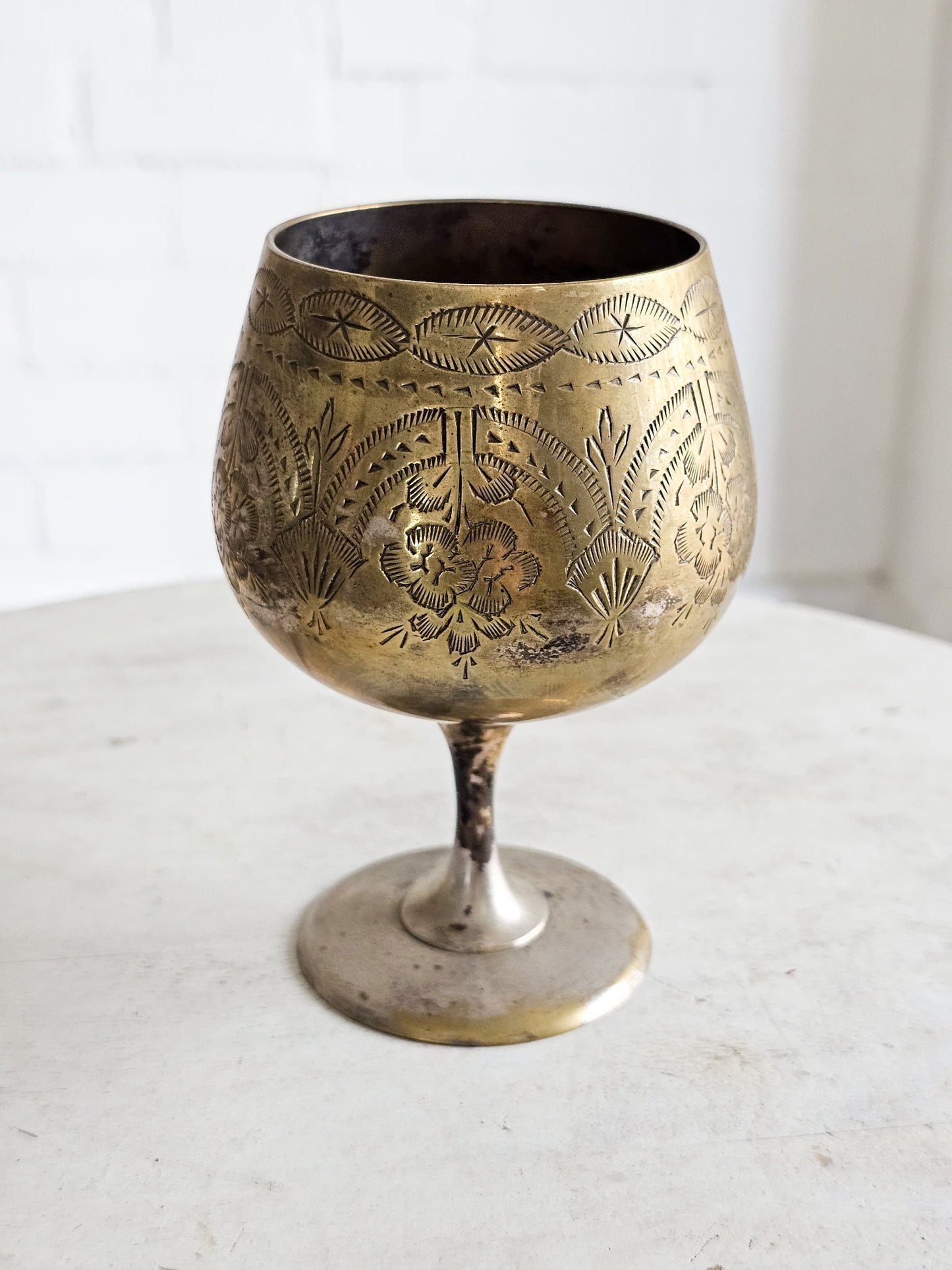 Vintage “EPNS” Etched Wine Goblet
