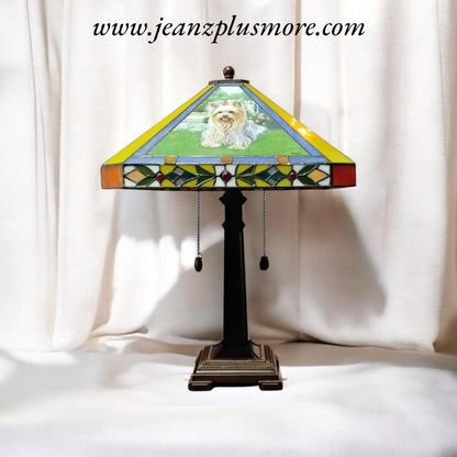The Yorkie Stained Glass Lamp