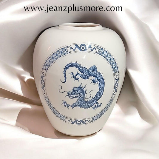 Vintage Porcelain Dragon Vase