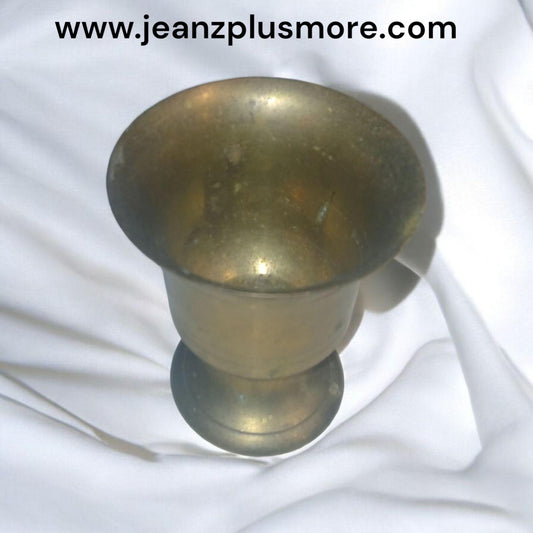 Vintage Oriental Brass Chalice Silent Butler 1900s